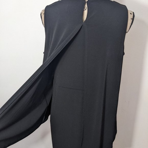 Chico's Dress Women's 1 (Medium) Black Tiered Layered Sleeveless Knee Length - Picture 8 of 11